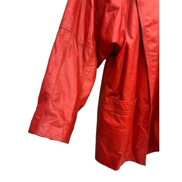 Vintage Toff's Red Leather Jacket SZ M/‎ 39 - Picture 6 of 13